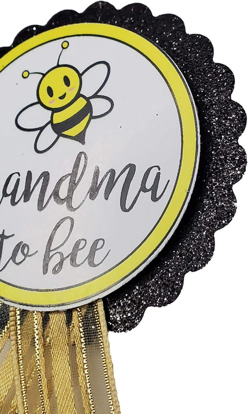 Bee-utiful Grandma-to-Be Handmade Baby Shower Pin Badge for Nona to wear - Sprinkle Gender Reveal by Amy's Bubbling