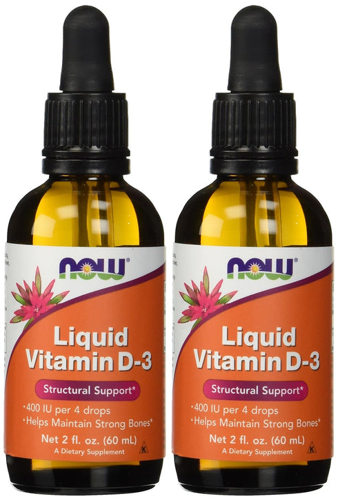 NOW Foods Liquid Vitamin D-3 400Iu/4 Dropper, 2 Fluid Ounce (Pack of 2)