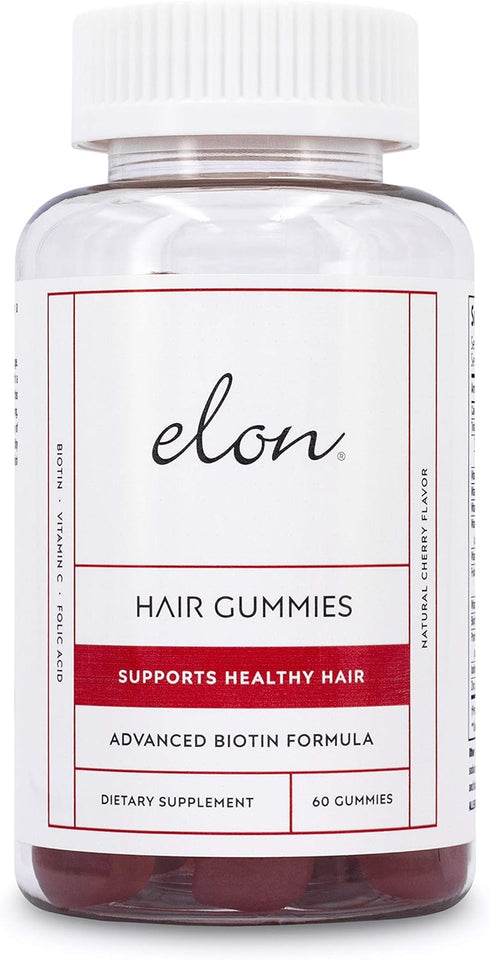 Elon Biotin Gummies for Hair Growth, 60 Count, 5000mcg Biotin for Hair, Skin, Nails, Cherry Flavored