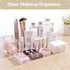 Clear Makeup Organizer, Makeup Brushes Storage Case, Cosmetic Display Case Tray, Tiered Skincare Organizer, Acrylic Lipstick Holder Countertop Desk Brush Organizer for Bedroom Vanity by PeoTRIOL