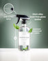 Vine Creations Glass Spray Bottles: 2 Pack, 16 oz Clear Glass Misters for Cleaning Solutions, Plant Care with