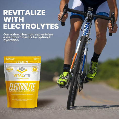 Vitalyte Electrolyte Powder Drink Mix, Isotonic Hydration Mix, Gluten Free, Pack of 1, 35 oz, Lemon Flavor