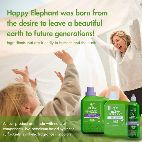 Happy Elephant Fabric Softener, Ultra Concentrated, Eco Friendly, Fresh Linen, 64 Loads, 64 fl oz