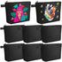 Weewooday 8 Pack Blank DIY Canvas Zipper Pouch - Bulk Makeup Bags for Back to School Gifts, Black