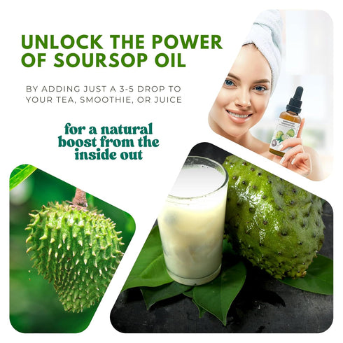 Virgin Soursop Oil - 100% Pure, Organic, Cold-Pressed, Unrefined, 2oz for Dry, Damaged, Sensitive Skin