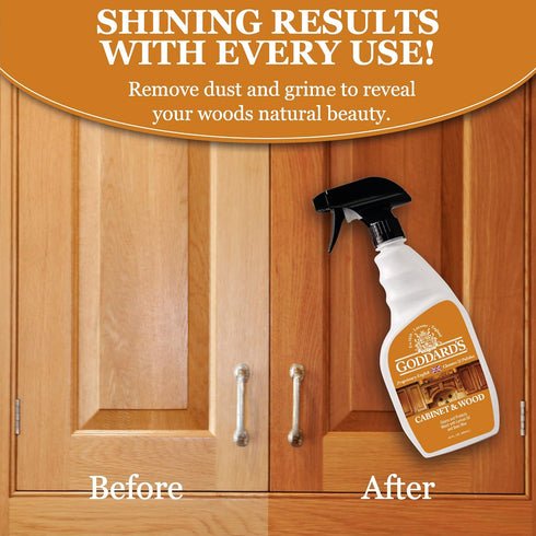 Goddard's Cabinet Makers Wax Cleaning Spray - 23 oz Wood Cleaner & Furniture Polish with Bee Wax & Lemon Oil
