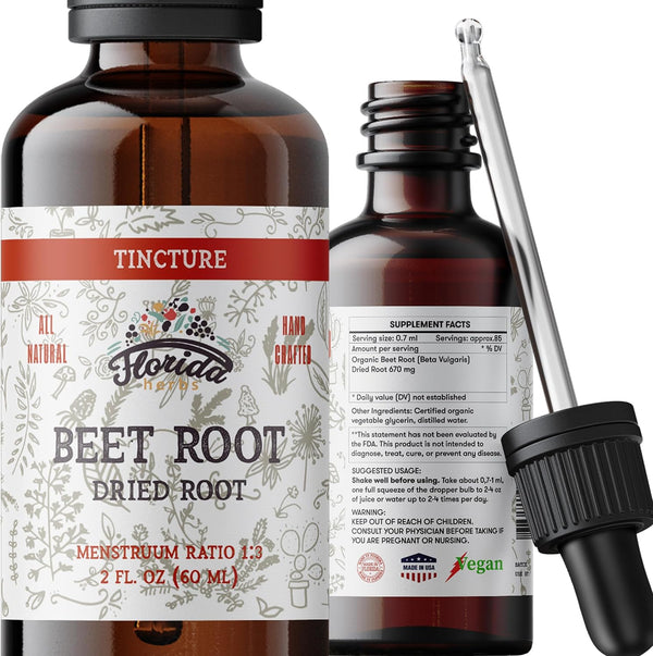 Beet Root Supplement - Organic Liquid Beets Extra Fast Absorption Tincture, Gluten Free, 2 Fl Oz