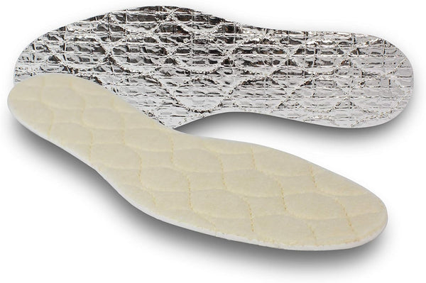 pedag Solar Insulating Insoles - Made in Germany, Quilted Wool Top, Foam Layer, Thermic Reflective Sole, Men US 12/EU 45