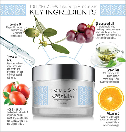 TOULON Glycolic Acid Cream 10% Face Moisturizer, Best AHA Products, Exfoliating Anti-Aging Cream