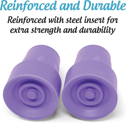 Crutch Comfort by Top Glides: Steel-Reinforced 7/8" Crutch Tips - 1 Pair