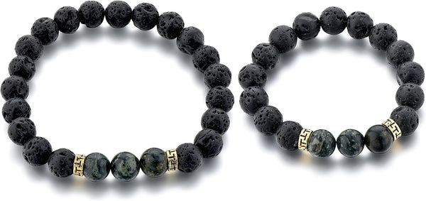 MYSTIQS Lava Rock & Chakra Beaded Stone Bracelet Essential Oil Diffuser for Aromatherapy