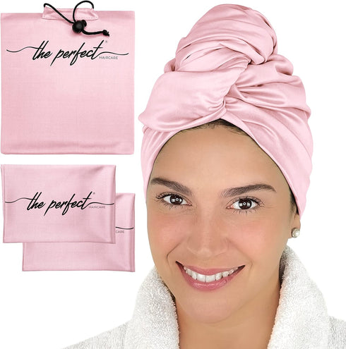 THE PERFECT HAIRCARE Curly Hair Girls Microfiber Plopping Towel Set - Super Absorbent Hair Drying Wrap