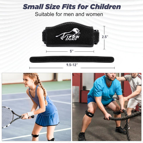IPOW 2 Pack Small Size Embroidery Knee Strap: Adjustable Brace for Pain Relief in Basketball, Running, and Arthritis