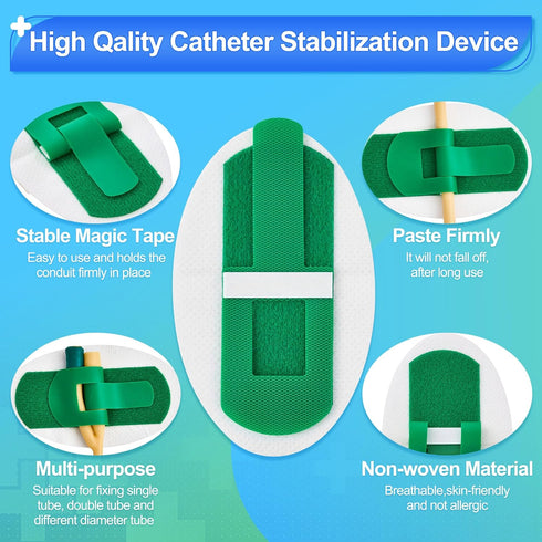RYentte 25 PCS Catheter Stabilization Device,Self Adhesive Catheter Tube Urinary Leg Bag Holder Sticker, Catheter
