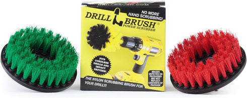 Drill Brush Cleaning Supplies Kit - Medium and Stiff Bristle Brush for Grout, Tile, Countertops, Floors