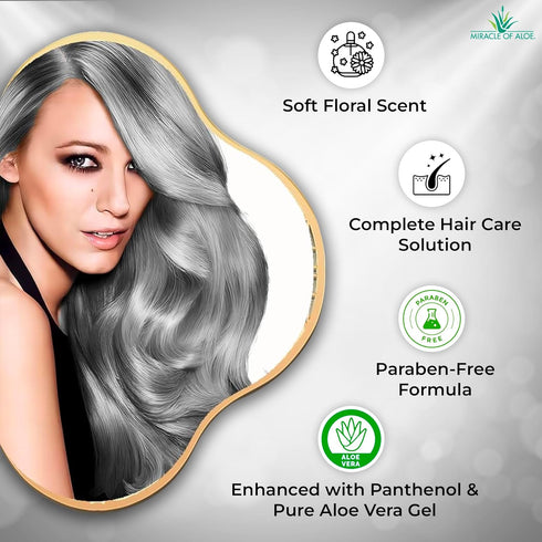 Softly Silver Shampoo, 2 in 1 Purple Restorative Hair Wash for Gray Hair, Adds Luster, Bounce & Body, with Panthenol