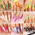 Teenitor 12 Sheets Nail Art Sticker, 3D Self-Adhesive Decoration with 5 Boxes Holographic Glitter Flakes and Nail Art