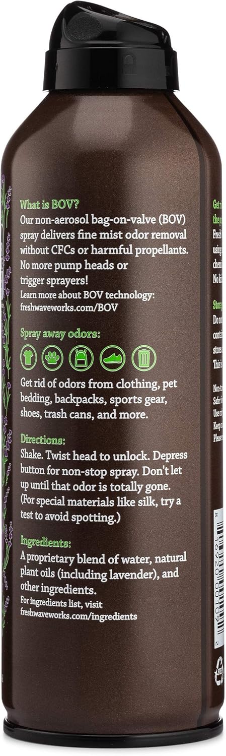 Fresh Wave Lavender Odor Eliminator Spray, 8 oz, Pack of 2, Natural Plant-Based Odor Relief for Fabrics
