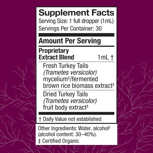 Immune 1 oz (30 Host Defense Turkey Tail Extract - Digestive Health & Response Support Supplement - Mushroom Supplement