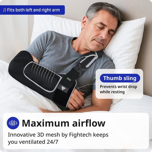 Immobilizer Arm Sling Shoulder for Men and Women - Shoulder Injury Breathable Mesh with Thumb Loop, Padded Strap