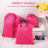 Hillban 20 Pcs Adult Game Toy Storage Bags, Microfiber Drawstring Bags for Game Toy Organizer, 3 Sizes (Pink)