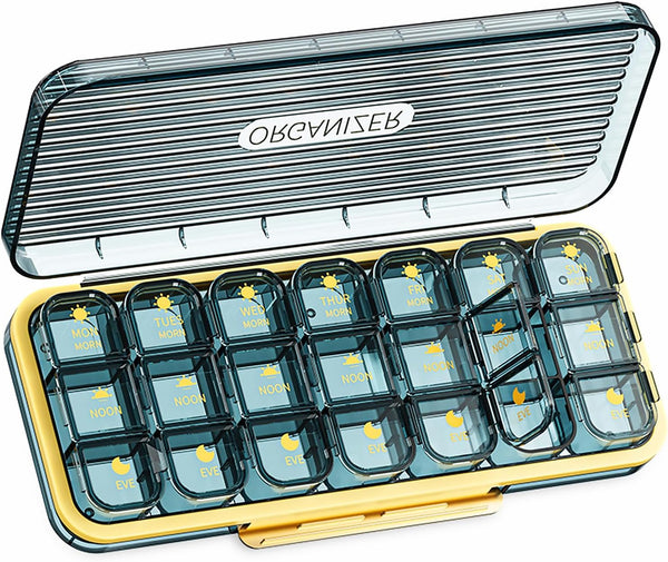 Ruquvi Weekly Pill Organizer 3 Times A Day, AM PM Organizer 7 Day