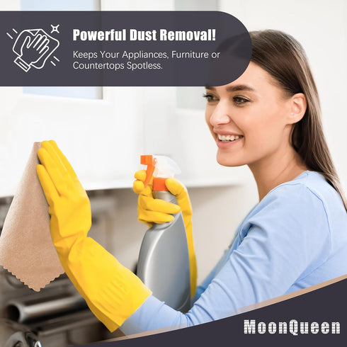 MOONQUEEN 72 Pack Microfiber Cleaning Cloth - Reusable Fast Drying Cleaning Towels, 12"X12", Grey/Light Grey/Brown/Cream