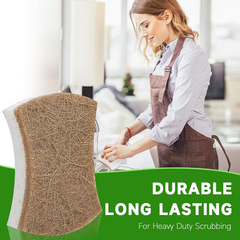 10 Pack Eco-Friendly No-Scratch Dish Sponges, Natural Kitchen Sponges for Washing & Cleaning, Quick-Drying, Odor Free