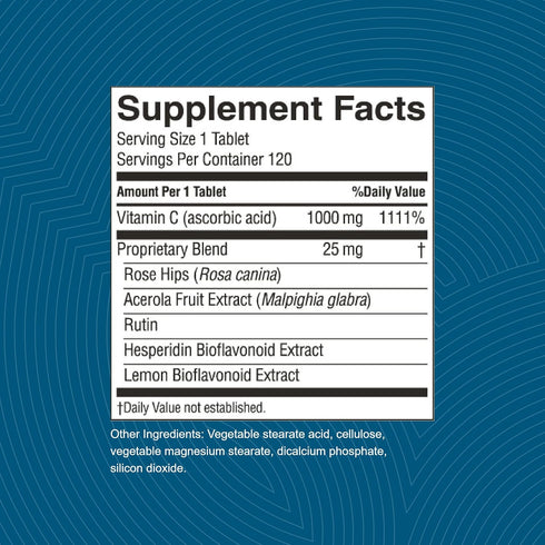 Natures Sunshine Vitamin C Time Release, 1000 mg, 120 Tablets for Immune Support and Free Radical Quenching