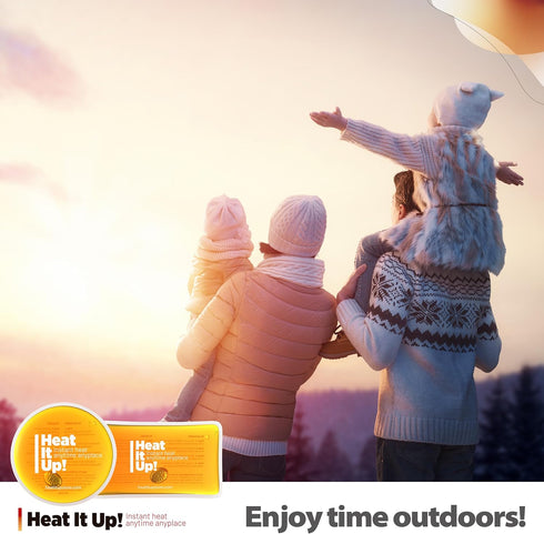 HEAT IT UP! INSTANT HEAT ANYTIME ANYPLACE 8 Packs Pack Set Reusable Hand Warmers Heat It Up Instant Snap Heat for Hot