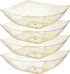 Posh Setting Square Plastic Serving Bowls, Medium Gold Glitter Disposable Party Snack Bowls, 4 Pack Heavy Duty for
