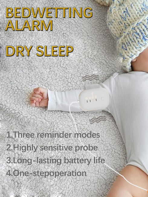 Bed Wetting Alarm for Boys Girls, USB Rechargeable Bedwetting Alarm System, Loud Sound and Vibration, 3 Reminder Modes