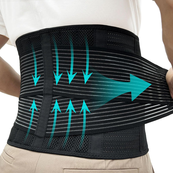 Back Brace for Women and Men, Support Belt for Lifting, Pain Relief for Lower Back, Scoliosis, Sciatica (Black XXXL)