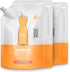 Method Liquid Dish Soap Refill, Plant-Based Clementine Scent, 1.06 Liter Bags, 2 Pack, Tough Grease Cleaner