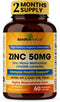 Sandhu Herbals Zinc 50mg Supplement for Men & Women | 60 Capsules | High Absorption Zinc Monomethionine