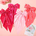 Large Pink Oversized Hair Bows, 4 Pack Satin Ribbons and Long Tail Barrettes for Women Girls