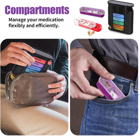 Vunpok Organizer,7 4 7 4.0) Weekly Pill Day Pill Organizer Times a Day Medication Reminder, Medicine Organizer