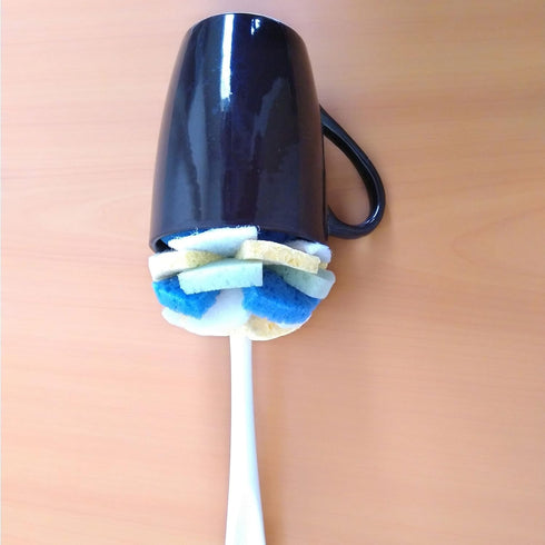 COMPAC HOME Dish Wand Plus - Cello, Foam & Scour Sponge Petals Brush for Cleaning Dishes, Pots, 2 Count