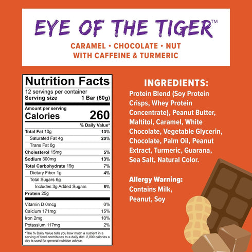 JiMMY'S! Functional Protein Bar - Caramel Chocolate Nut - 12 Count, Low Sugar, 25g Protein