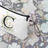 Initial Letter Makeup Bag for Women, A-Z Personalized Travel Cosmetic Bag, Initial Cosmetic Bag Gifts (White C)
