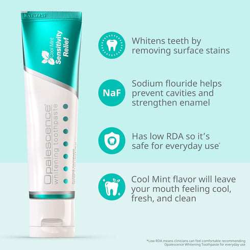 Opalescence Whitening Toothpaste for Sensitive Teeth, Mint Flavor, Gluten Free - 3 Pack