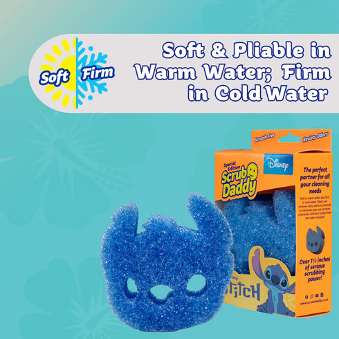 Pack, Scrub Daddy Disney Stitch Dish Sponge Twin Smiley Face Sponges for Cleaning & Washing Up - Kitchen Non Scratch