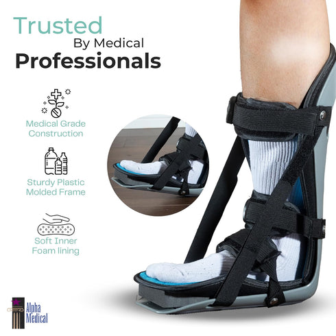 L4398 Plantar Fasciitis Adjustable Night Splint. Sleeping boot for foot stretching. P.F. Night Splint with wedge
