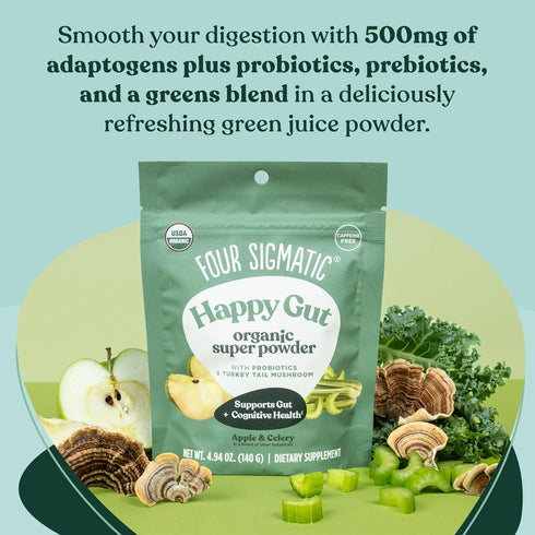 Four Sigmatic Organic Greens Powder - 4.94 oz - Superfood Powder with Probiotics & Prebiotics