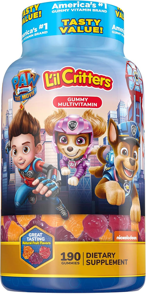 L’il Critters Paw Patrol Gummy Vites Daily Gummy Multivitamin for Kids, 190 Gummies
