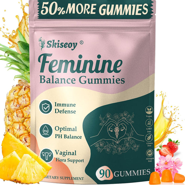 Skiseoy Pineapple Gummies for Women pH - Feminine Balance Gummies for Flora and