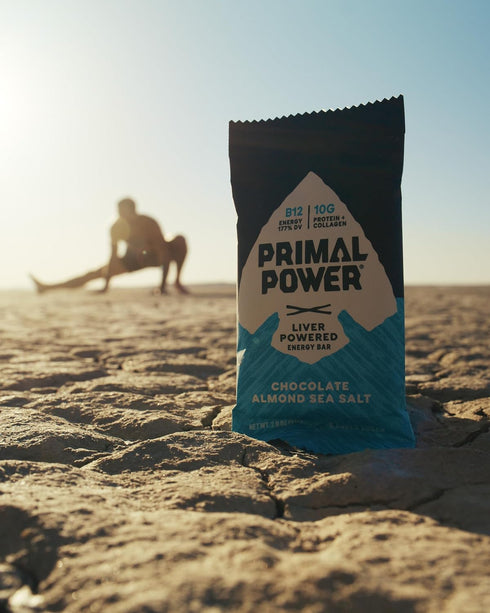 Primal Power Liver Powered Nutrition Bars, 10g Protein, B12 Energy Boost, Gluten Free, Pack of 12