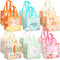 PARSUP 12PCS Happy Easter Bunny Carrot Chick Egg Hunt Gift Bags with Handles, 8.3×7.9×5.9inch, Easter Party Supplies