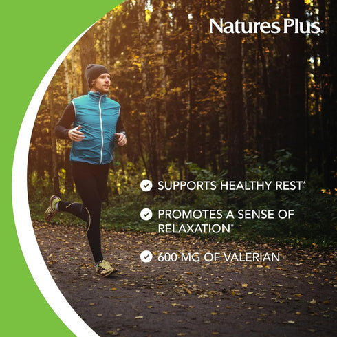 NaturesPlus Herbal Actives Valerian 600mg Extended Release, 30 Tablets, Vegetarian, Gluten Free