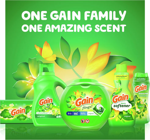 Gain + Aroma Boost Liquid Laundry Detergent, Original Scent, 78 Loads, 113 fl oz, HE Compatible